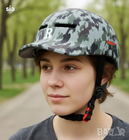 Каска за мотор, скутер, АТВ, Шапка с камуфлаж, снимка 2 - Аксесоари и консумативи - 44985871