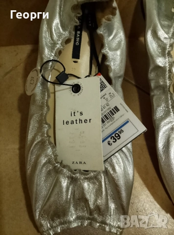 Zara нови дамски мокасини от естествена кожа