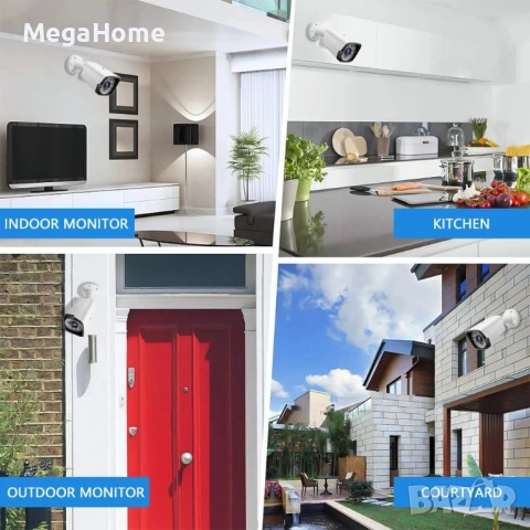 Комплект 4 камери за видеонаблюдение с DVR Full HD 1080p, снимка 7 - Комплекти за видеонаблюдение - 53391258