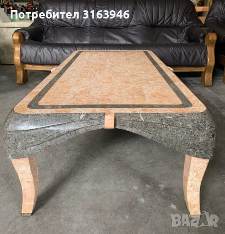 Луксозна дизайнерска маса с имитация на мрамор, приписвана на Maitland-Smith, снимка 7 - Маси - 51062473