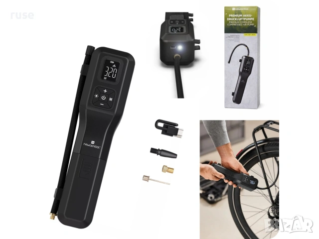 НОВА! Акумулаторна помпа за сгъстен въздух авто-вело-мото Premium