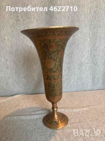  Голяма месингова ваза  , снимка 4 - Антикварни и старинни предмети - 52976617