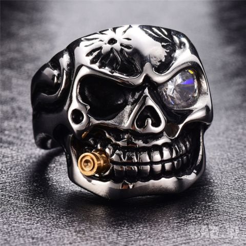 gothic пръстен череп, снимка 2 - Пръстени - 46165303