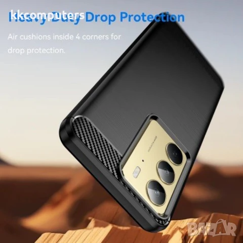 Realme 14x / Realme C75 Удароустойчив Carbon Fiber Калъф и Протектор, снимка 5 - Калъфи, кейсове - 50767167