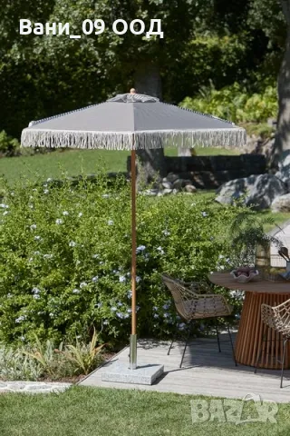 Градински чадър с ресни, снимка 2 - Градински мебели, декорация  - 50236965