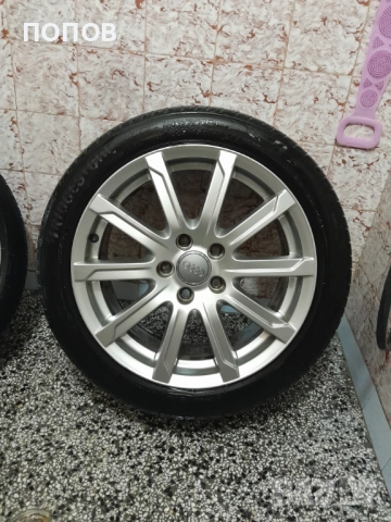 Джанти 17 Ауди 5x112 57,1 225 45 r17 Bridgestone Turanza, снимка 2 - Гуми и джанти - 52323686