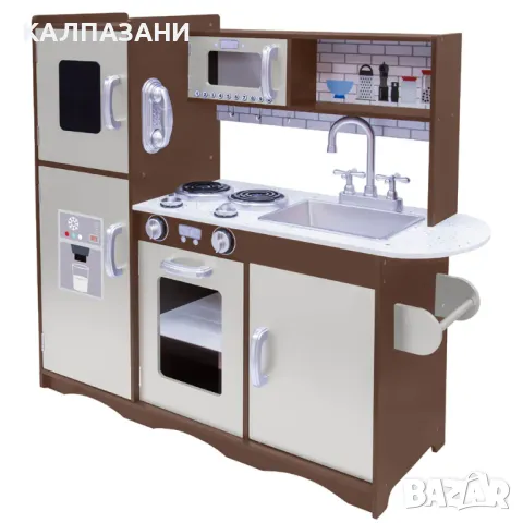 Wooden Дървена Кухня с Хладилник 82x30x92см. TL40029, снимка 1 - Игри и пъзели - 47439468