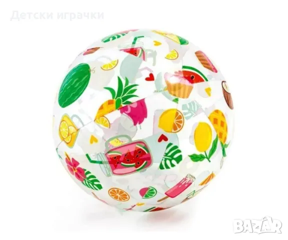 Надуваема топка Lively Print INTEX, 51см, PVC, морска тематика, снимка 5 - Надуваеми играчки - 49981829