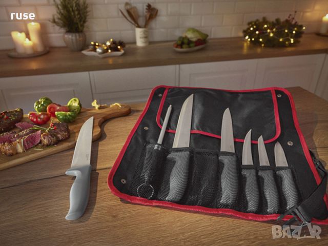 НОВИ! Комплект месарски ножове с калъф 7 части, снимка 2 - Прибори за хранене, готвене и сервиране - 45559884