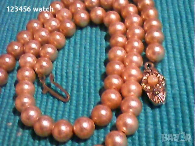 старо колие от естествени перли със среберна закоп4алка 835, снимка 2 - Колиета, медальони, синджири - 53775737