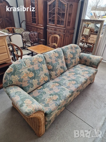 Диван 3-ка -Естествен Ратан-внос от Германия!, снимка 2 - Дивани и мека мебел - 53897329
