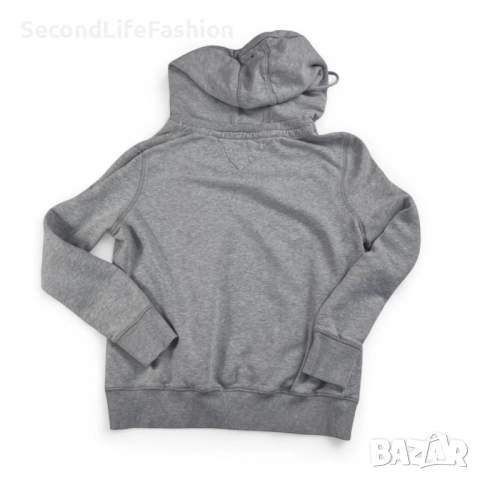 Дамски суитшърт Tommy Hilfiger с качулка и американско знаме, размер XS, сив, снимка 5 - Суичъри - 52505620