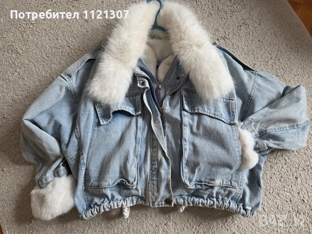 Дънково яке с косъм 