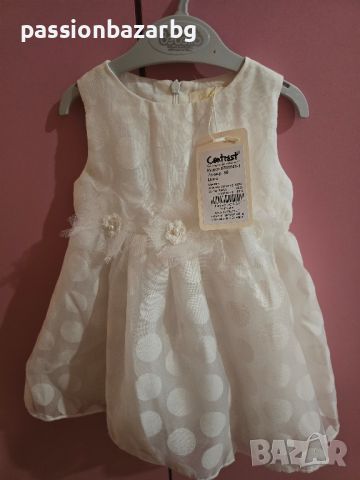Бяла рокля за момиченца, снимка 1 - Бебешки рокли - 45496717