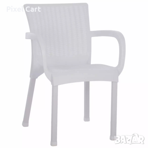 Полипропиленов стол с подлакътници - Бял, снимка 2 - Столове - 44979190