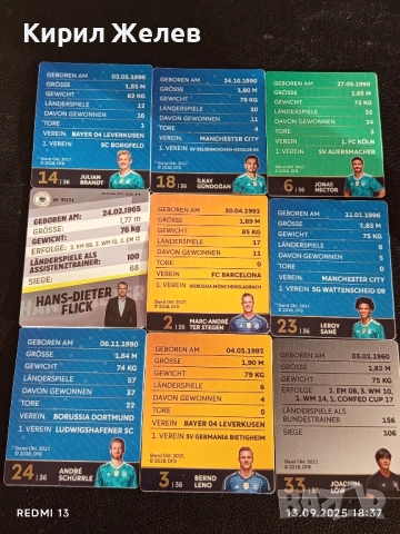 Колекционерски картички на футболисти ЮЛИАН БРАНД,ХАНС ДИТЕР ФЛИК,ЙОНАС ХЕКТОР 50996, снимка 16 - Колекции - 51703393