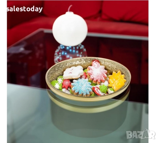 Поднос метален, Декоративно плато, шампанско, Ø30см, снимка 2 - Аксесоари за кухня - 43128632