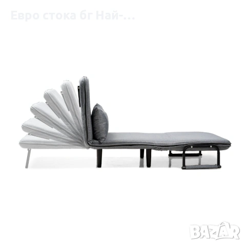 Фотьойл InnovaGoods, 4 в 1, Разтегателен, Сиво-черен, С възглавница, снимка 3 - Дивани и мека мебел - 53893629