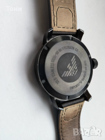 Мъжки кварцов аналогов часовник Armani Sport с гривна от телешка кожа AR5832, снимка 11 - Мъжки - 54013153