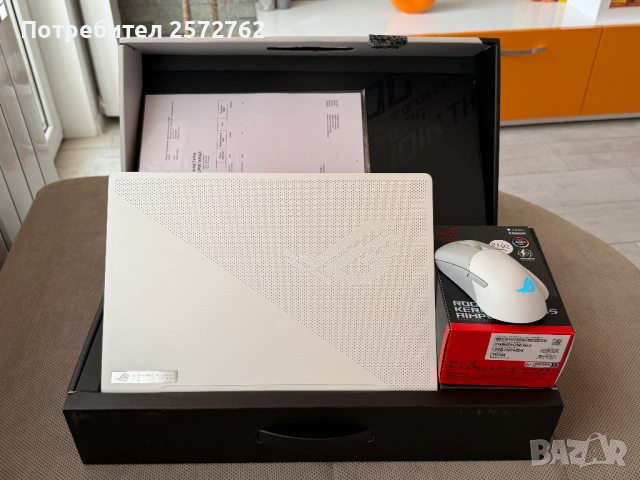 Геймърски лаптоп ROG Zephyrus G14 GA401 Moonlight White с Anime Matrix