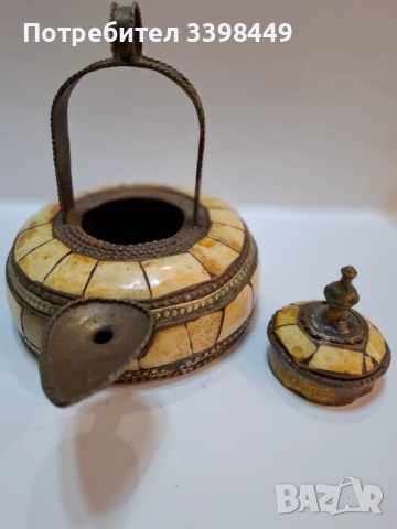 Марокански декоративен чайник от средата на века с, снимка 4 - Антикварни и старинни предмети - 52674258