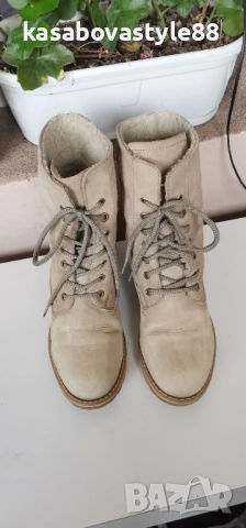 Ботуши Tamaris 39 Естествена кожа и велур , снимка 2 - Дамски ботуши - 52907327