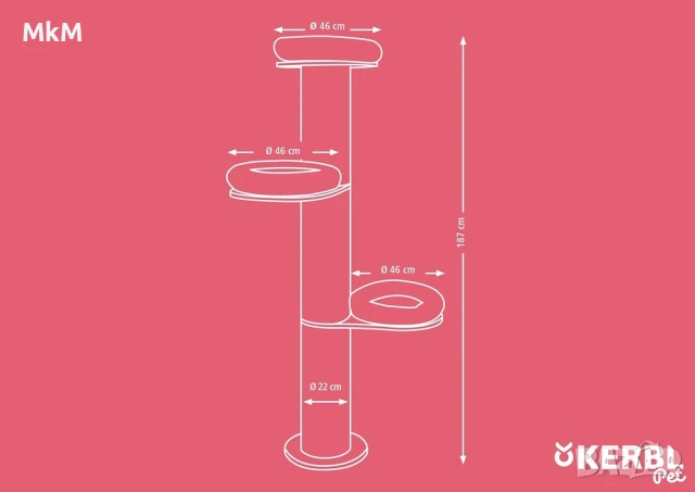 Нова!!!  Драскалка/ катерушка  за котки Kerbl Dolomit Tower, , снимка 7 - За котки - 51178410