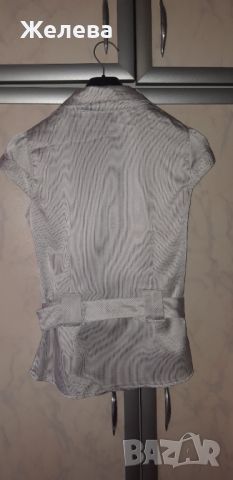 Дамска лятна сатенена риза с колан XS, снимка 2 - Ризи - 46396522