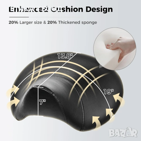 Ергономичен стол тип „седло“, табуретка, регулируем, на колела, кожен, снимка 8 - Столове - 54112865