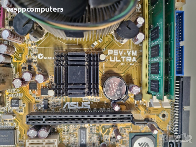 Дънна платка Asus P5V-VM Ultra + процесор Core 2 Duo E6550 + 3GB DDR2, снимка 2 - Дънни платки - 53471052