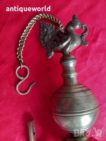 Рядка Голяма Стара Бронзова МАСЛЕНА Лампа