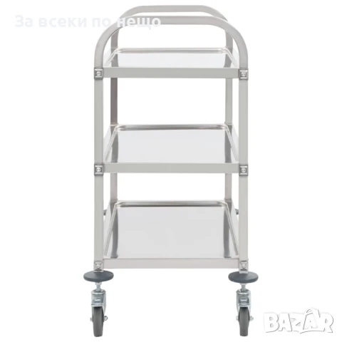 Кухненска количка с 3 рафта, 107x55x90 см, неръждаема стомана Код P781, снимка 6 - Аксесоари за кухня - 50693066