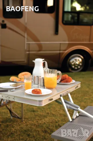 %@! Нови  Алуминиева сгъваема маса с 4 стола за пикник ,85x67x67 см тип куфар от ВНОСИТЕЛ, снимка 9 - Маси - 50102183