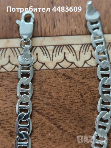 Сребърна Гривна " Mariner " , снимка 4 - Гривни - 53431202