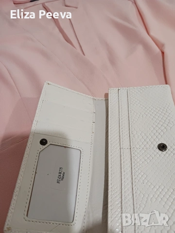 Бяло портмоне от естествена кожа, снимка 6 - Чанти - 53222153