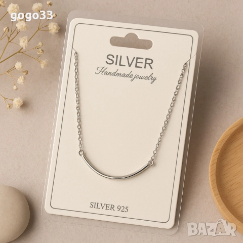 сребърно колие за жени, снимка 4 - Колиета, медальони, синджири - 51474608