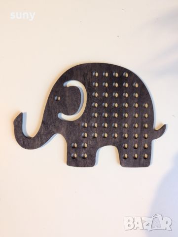 Образователна дървена играчка за нанизване слон, снимка 1 - Образователни игри - 46393150