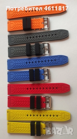 Силиконови каишки 22мм, снимка 4 - Каишки за часовници - 52188494