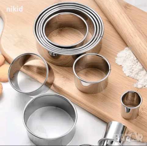 11 размера кръг кръгове кръга ринг цилиндър резец форми форма за тесто фондан сладки бисквитки резци, снимка 5 - Форми - 49995818