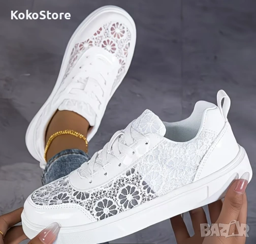 Дамски спортни обувки с дантела, снимка 2 - Маратонки - 53354097