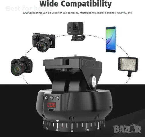 Въртяща се глава за фотоапарати/смартфони  с дистанционно  Mcoplus, снимка 7 - Чанти, стативи, аксесоари - 49684278