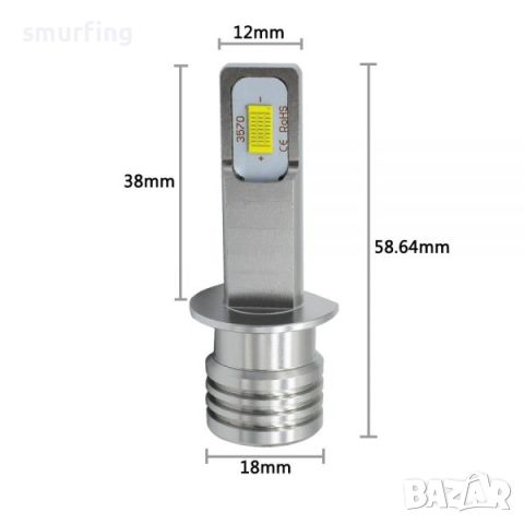 LED крушки за халоген H1 мини Без вентилатор, снимка 5 - Аксесоари и консумативи - 45838352