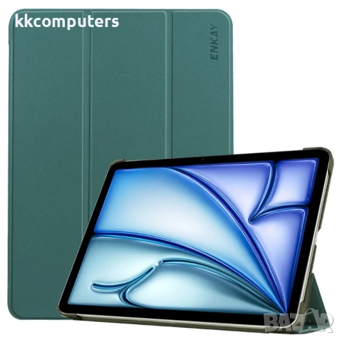 iPad Air 13 (2025) / (2024) Trifold Stand Cover PU Leather+PC Кожен Калъф и Протектор