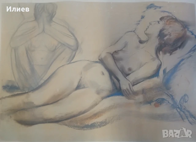 Стара картина Голо тяло Йордан Денев 