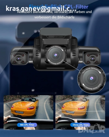 AI видеорегистратор за кола отпред и отзад със 128GB SD карта, снимка 9 - Аксесоари и консумативи - 51751359