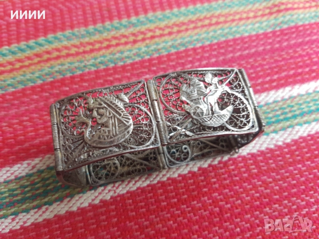 Сребърна гривна филигран 4, снимка 3 - Антикварни и старинни предмети - 52840366