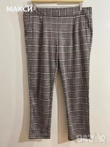 Макси много мек и еластичен клин/панталон с джобове в десен каре/аутлет/, снимка 1