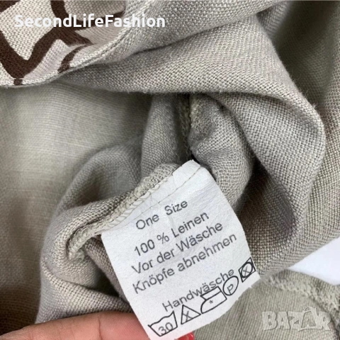 Дамско ленено яке Mark Abbas Femme един размер бежово кафяво, снимка 5 - Якета - 53837923