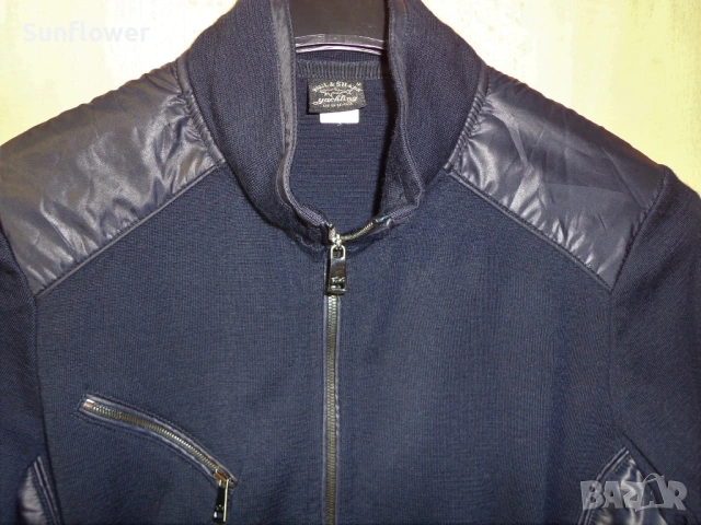 Paul & Shark Yachting тъмносин вълнен жилетка/яке с цип, размер M  , снимка 7 - Жилетки - 53852803