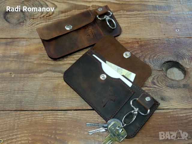 Ръчно изработен мъжки кожен аксесоар  за носене на колан., снимка 2 - Други - 52187288